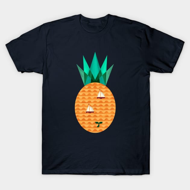 Pineapple Ocean T-Shirt by coffeeman